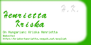 henrietta kriska business card